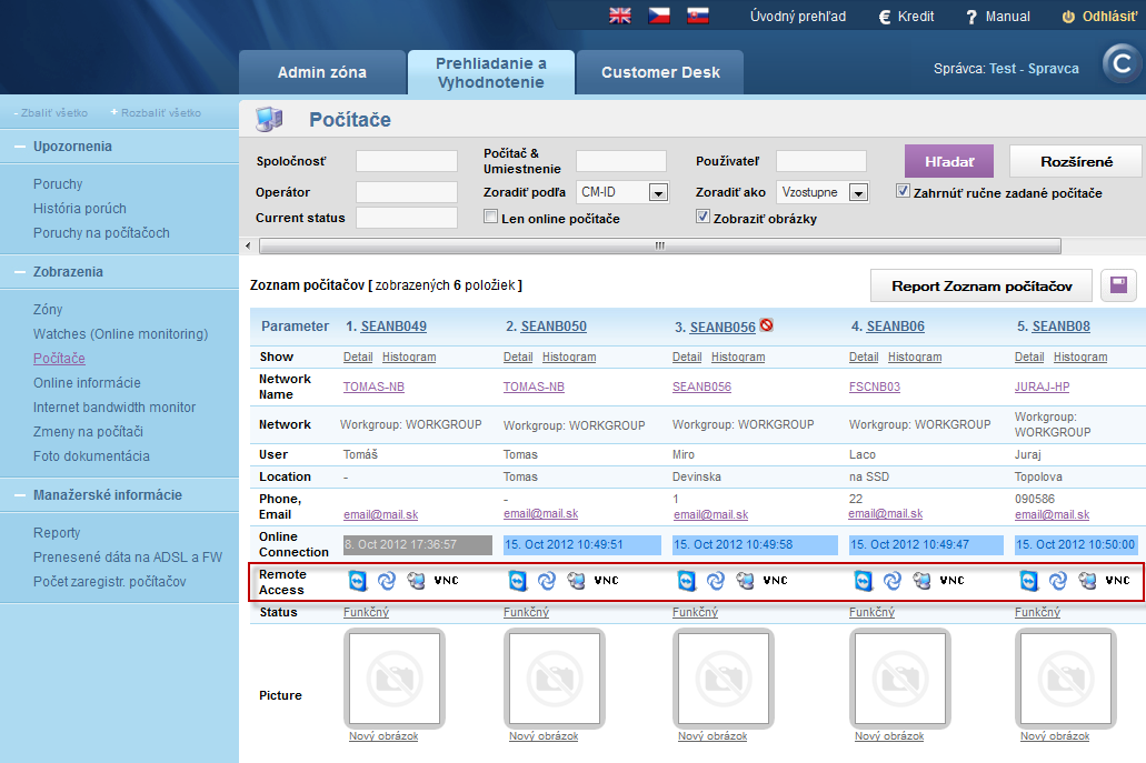Customer Monitor CM Remote Operations